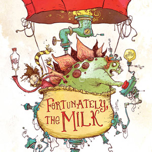 Em busca do leite das crianças em Fortunately, the Milk, livro de Neil Gaiman